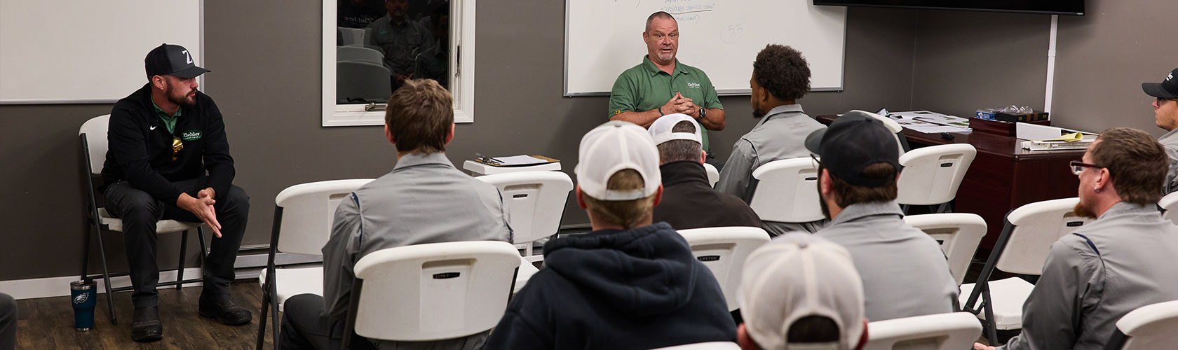 Z-team members training in classroom