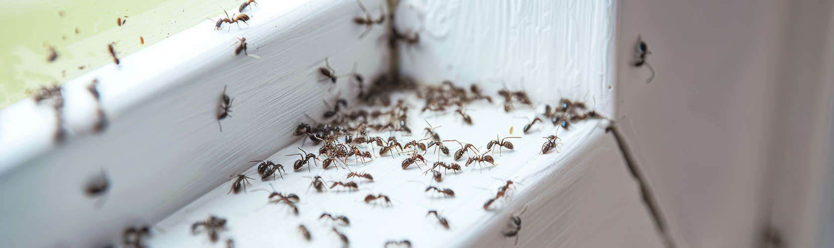 ants on window sill