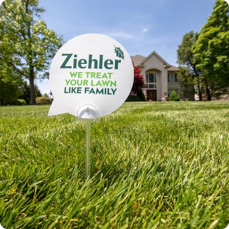 lawn with Ziehler sign on it.